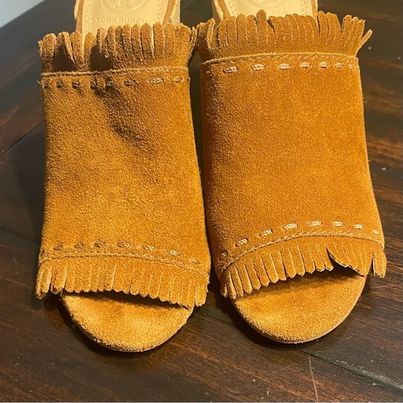 Tory Burch Huntington Suede Fringe Mules - Picture 5 of 13